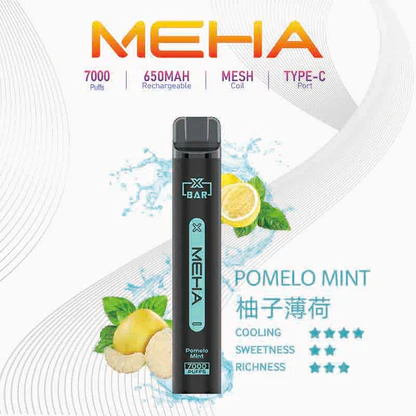 魅嗨小黑條 MEHA XBAR 7000抛棄式 Mesh芯爆發力強 3%丁鹽黃金配方 極強冰感體驗 650mAh大電量可充電長效續航 台灣現貨:圖片 4